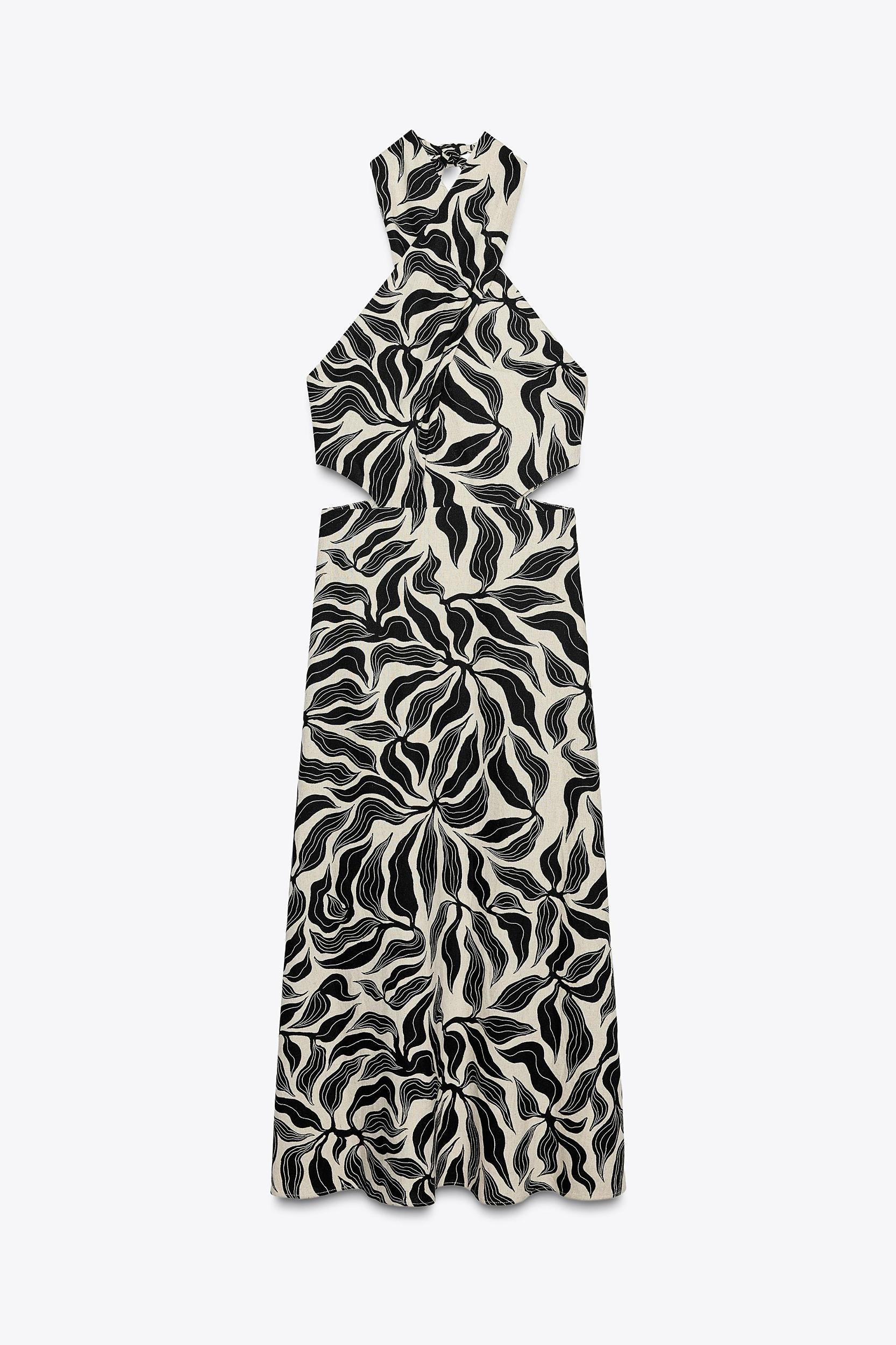 LINEN HALTER MIDI DRESS Product Image