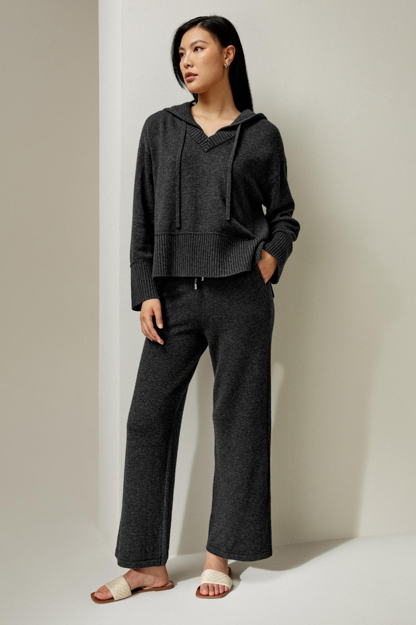 Merino Wool Jersey Wide-Leg Pants Product Image