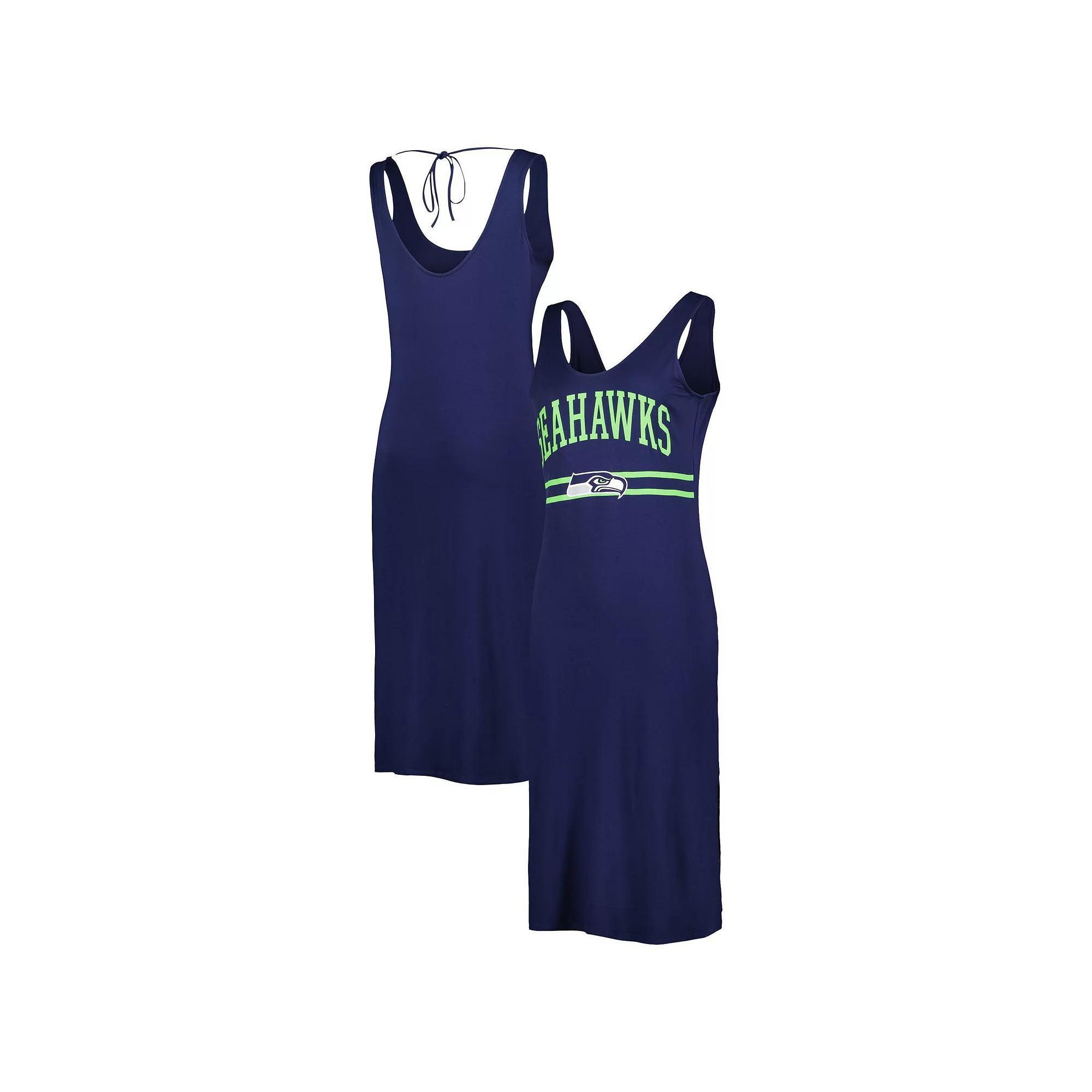 Women's G-III 4Her by Carl Banks College Navy Seattle Seahawks Training V-Neck Maxi Dress, Size: 2XL, Blue Product Image