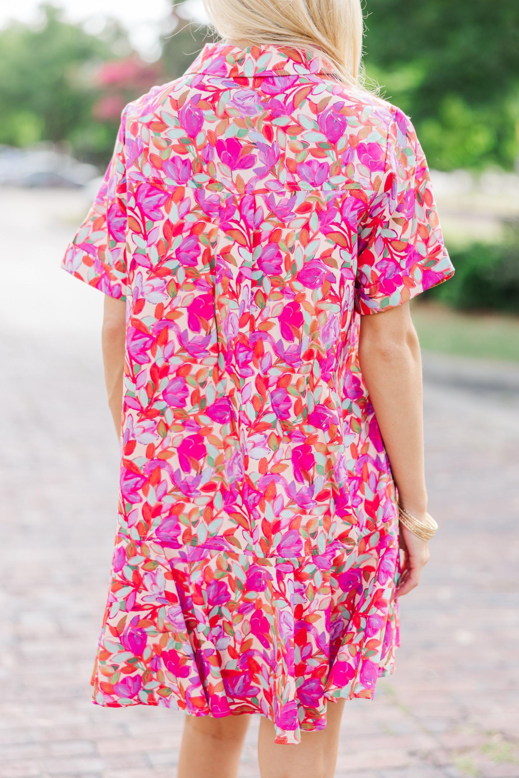 Living In A Dream Pink Floral Dress Female Product Image