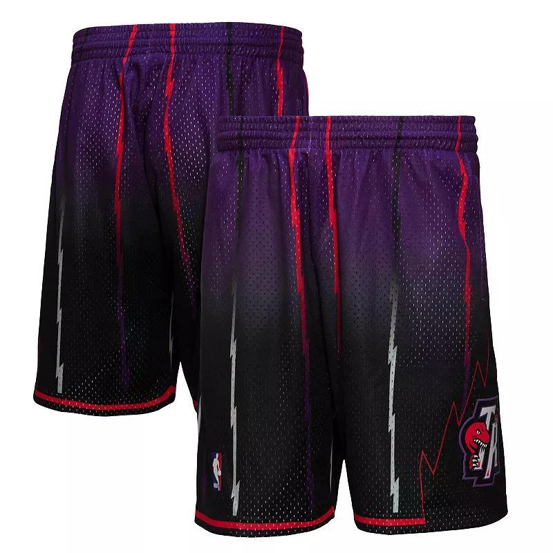 Mens Mitchell & Ness Purple/Black Toronto Raptors 1998/99 Hardwood Classics Fadeaway Reload 3.0 Swingman Shorts Product Image