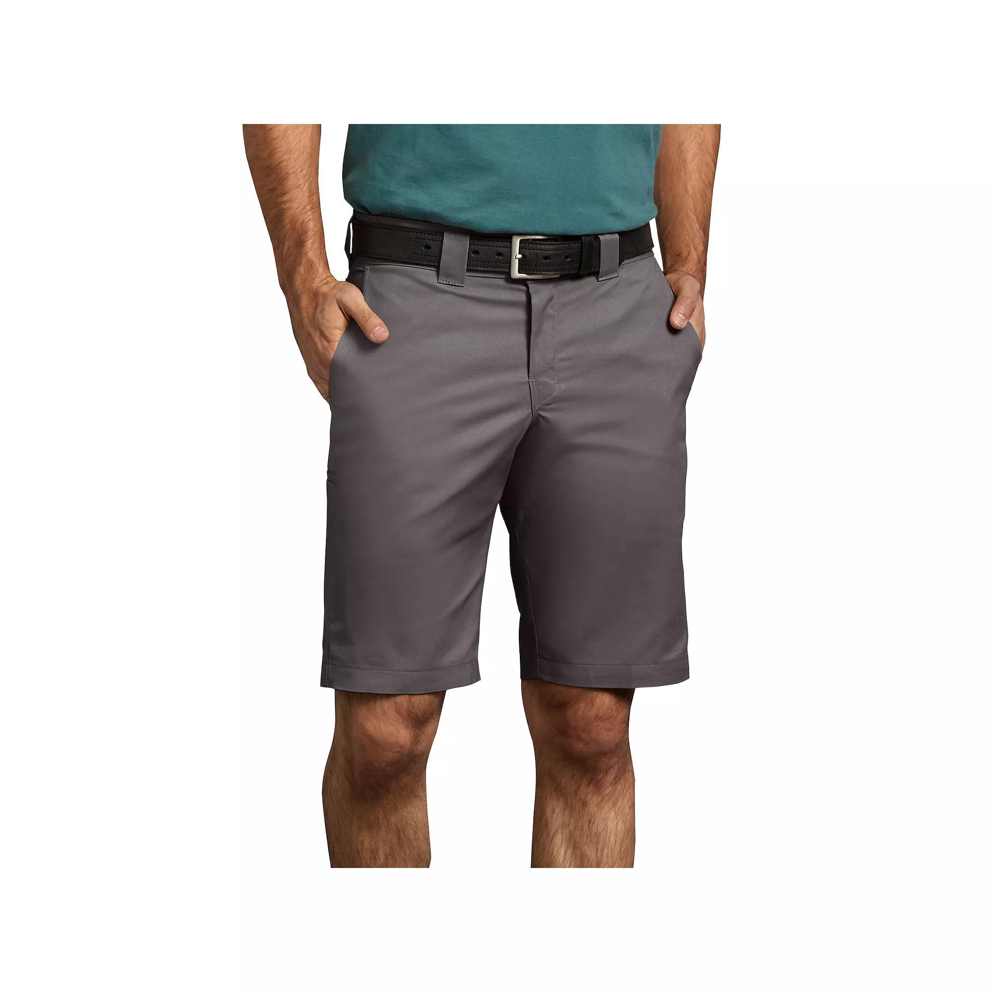 Men's Dickies Slim-Fit Flat-Front Work Shorts, Size: 36, Grey Gray Product Image