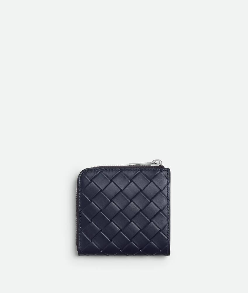 Men's Intrecciato Stamp Square Zip Around Wallet in Abyss Product Image