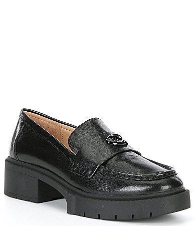 COACH Leah Leather Chunky Platform Loafers Product Image