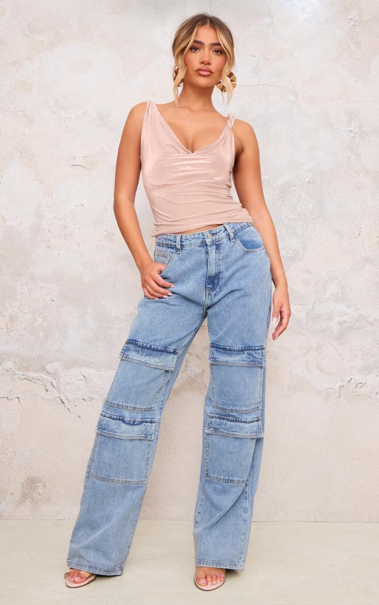 Stone Slinky Twist Arm Cowl Long Top Product Image