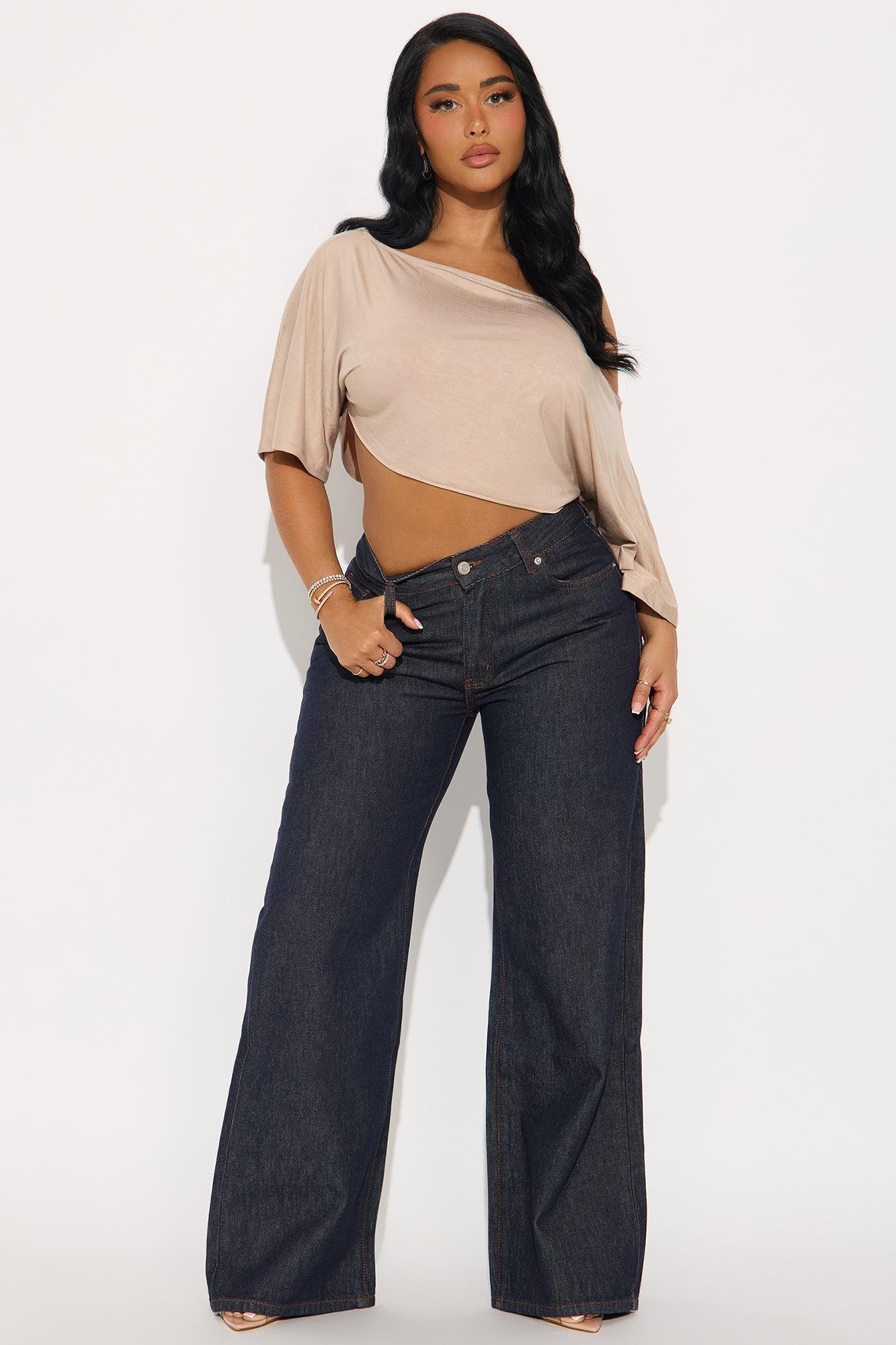Modal Loose Off Shoulder Cropped Top - Stone Product Image
