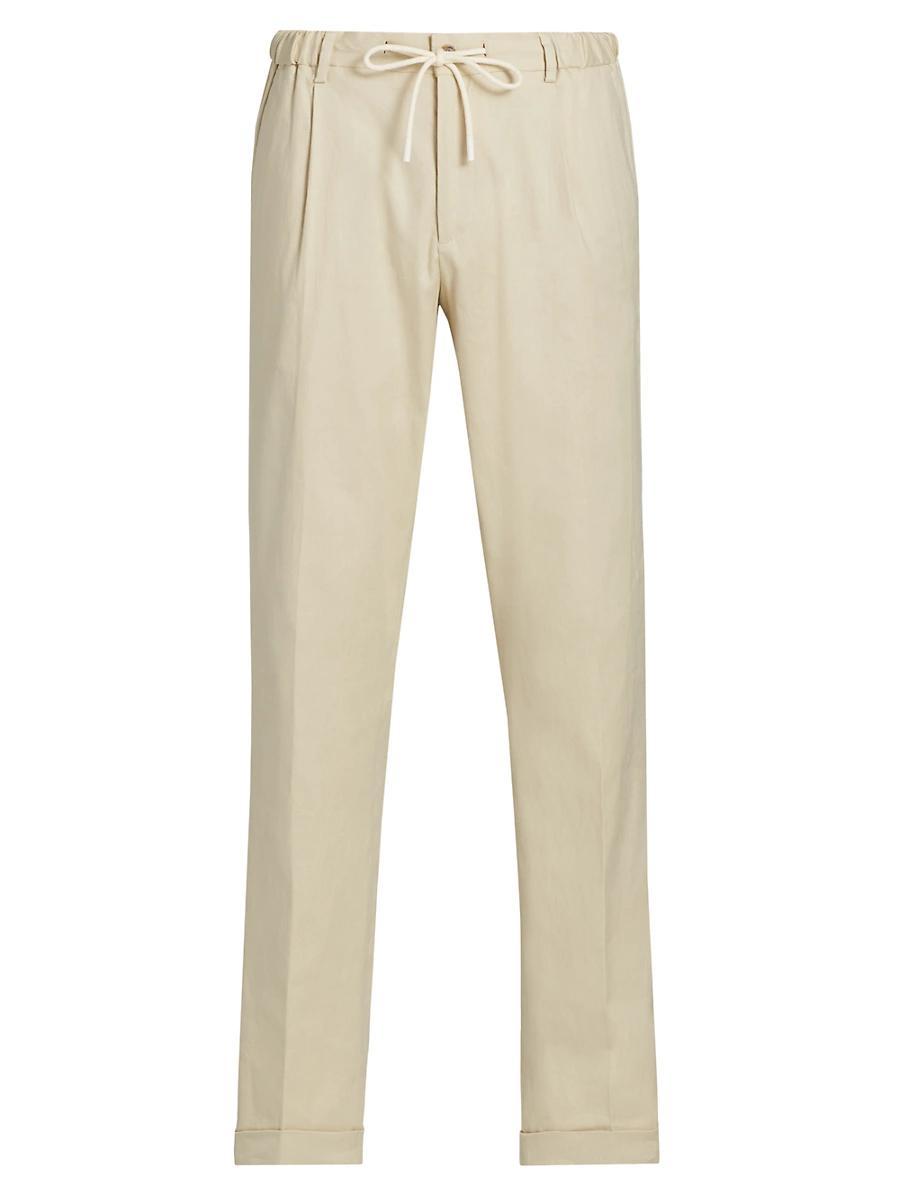Mens Diagonal Twill Linen-Cotton Pants Product Image