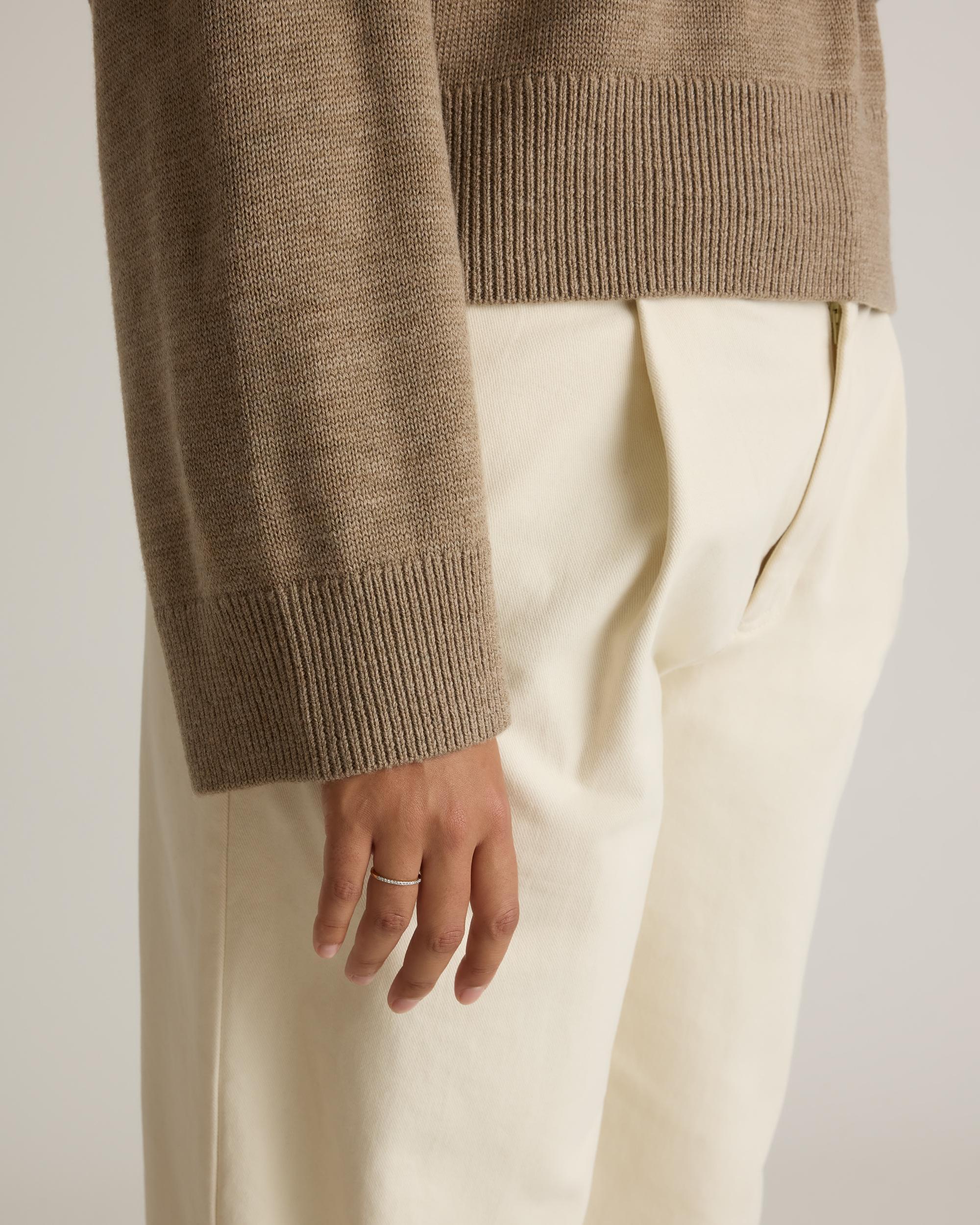 Quince | Women's Australian Merino Wool Cropped Mock Neck Sweater Size XL Product Image
