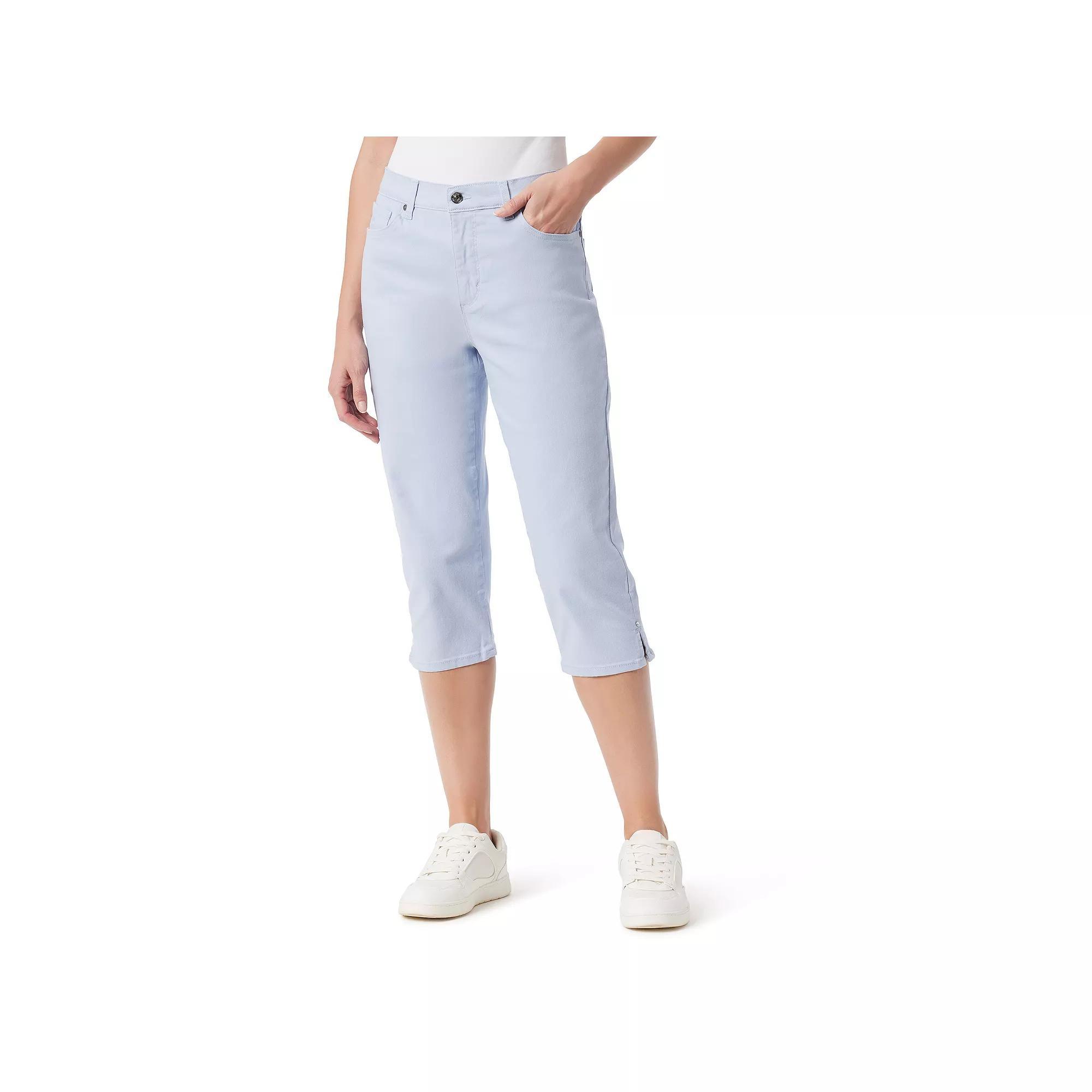 Petite Gloria Vanderbilt Amanda Stretch Straight-Fit Capri Pants, Womens Product Image