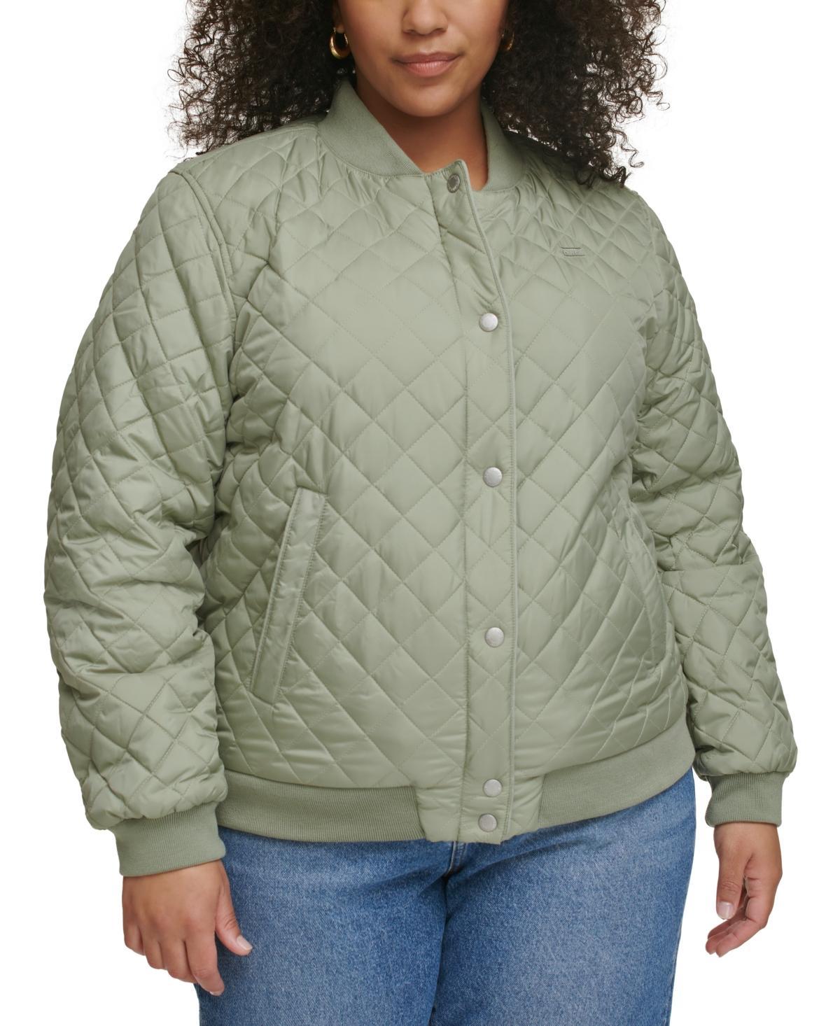 Plus Size Levis Quilted Sherpa Diamond Bomber Jacket, Womens Product Image