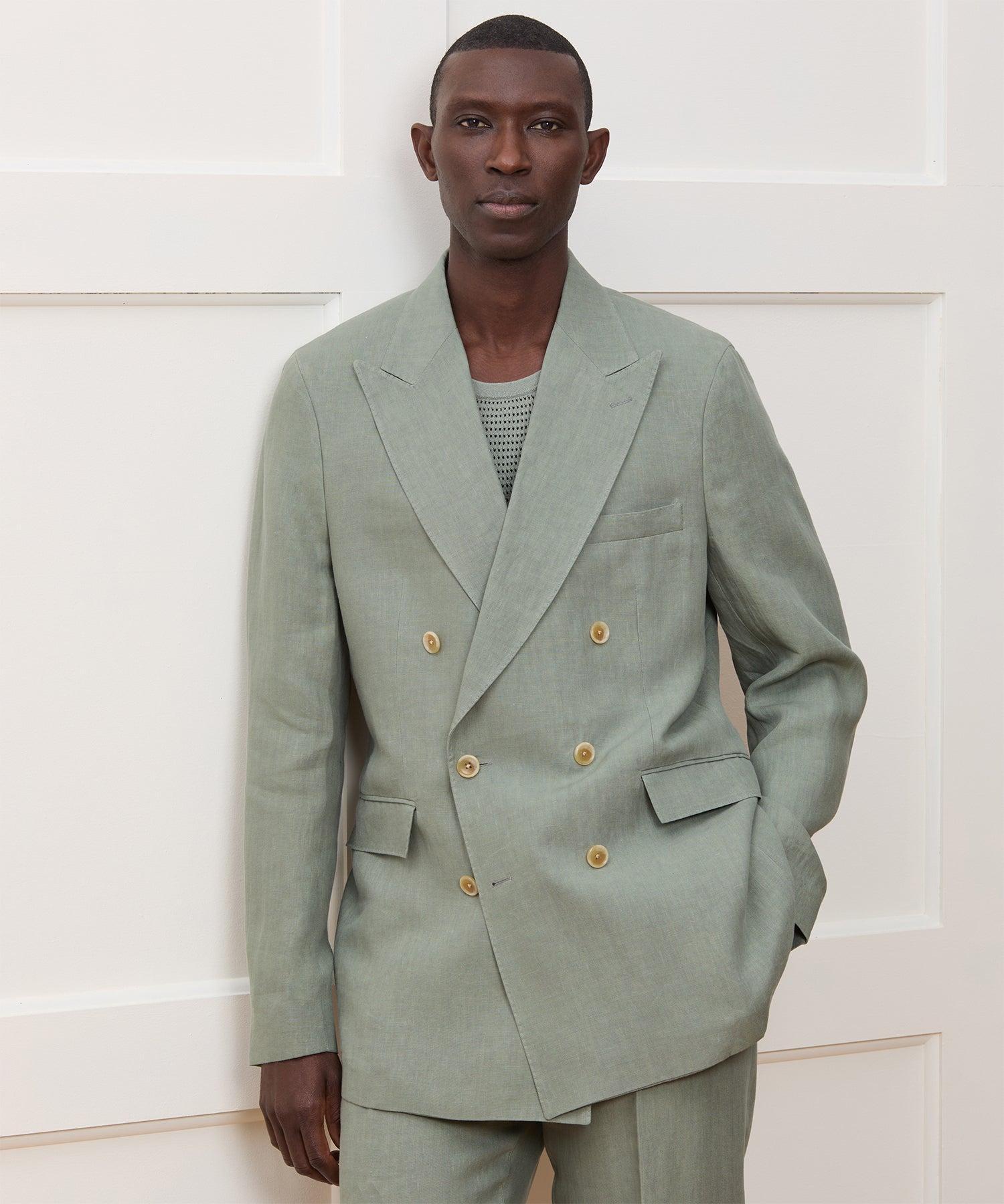 Italian Linen Double-Breasted Suit Product Image