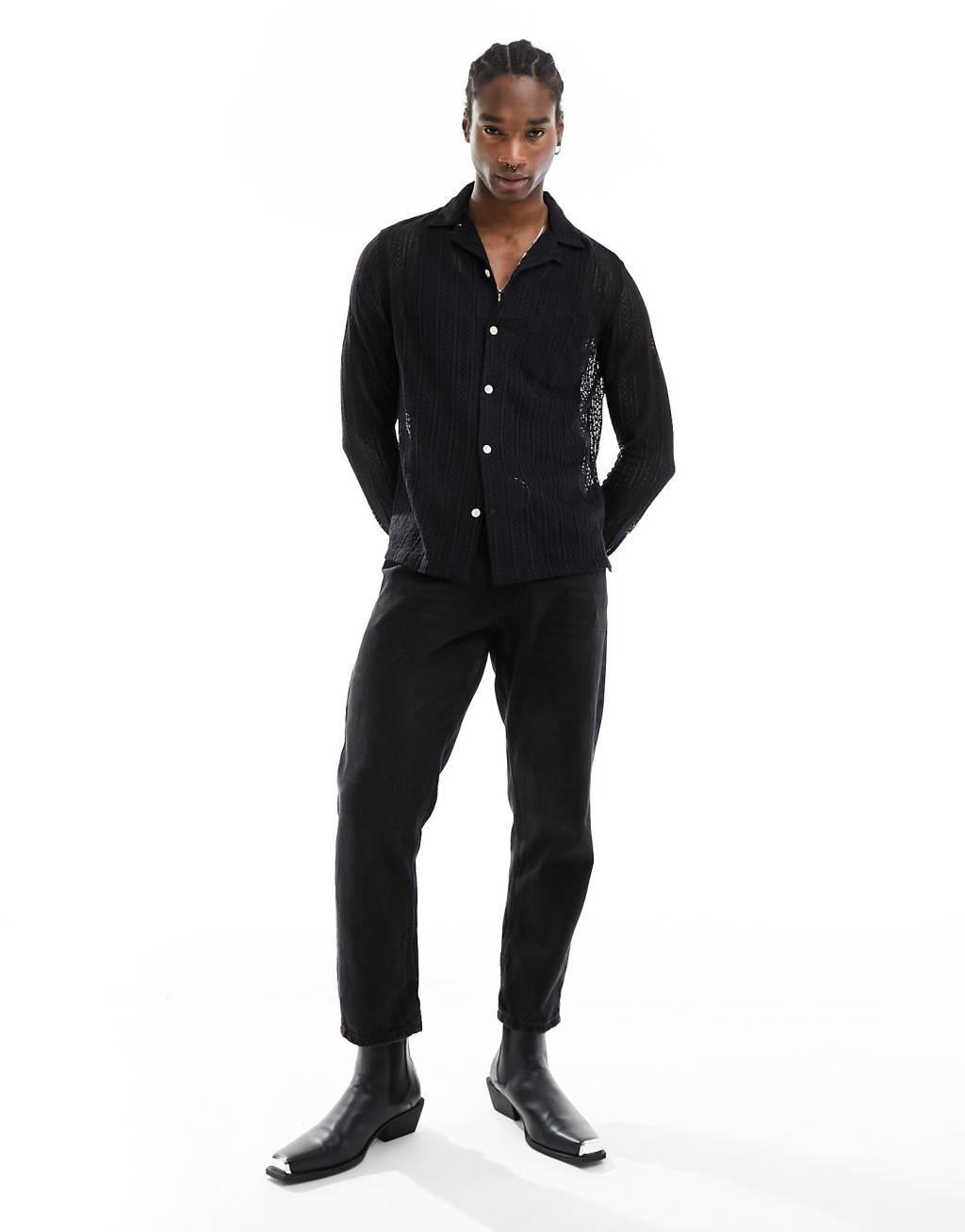 AllSaints Cala long sleeve sheer shirt Product Image
