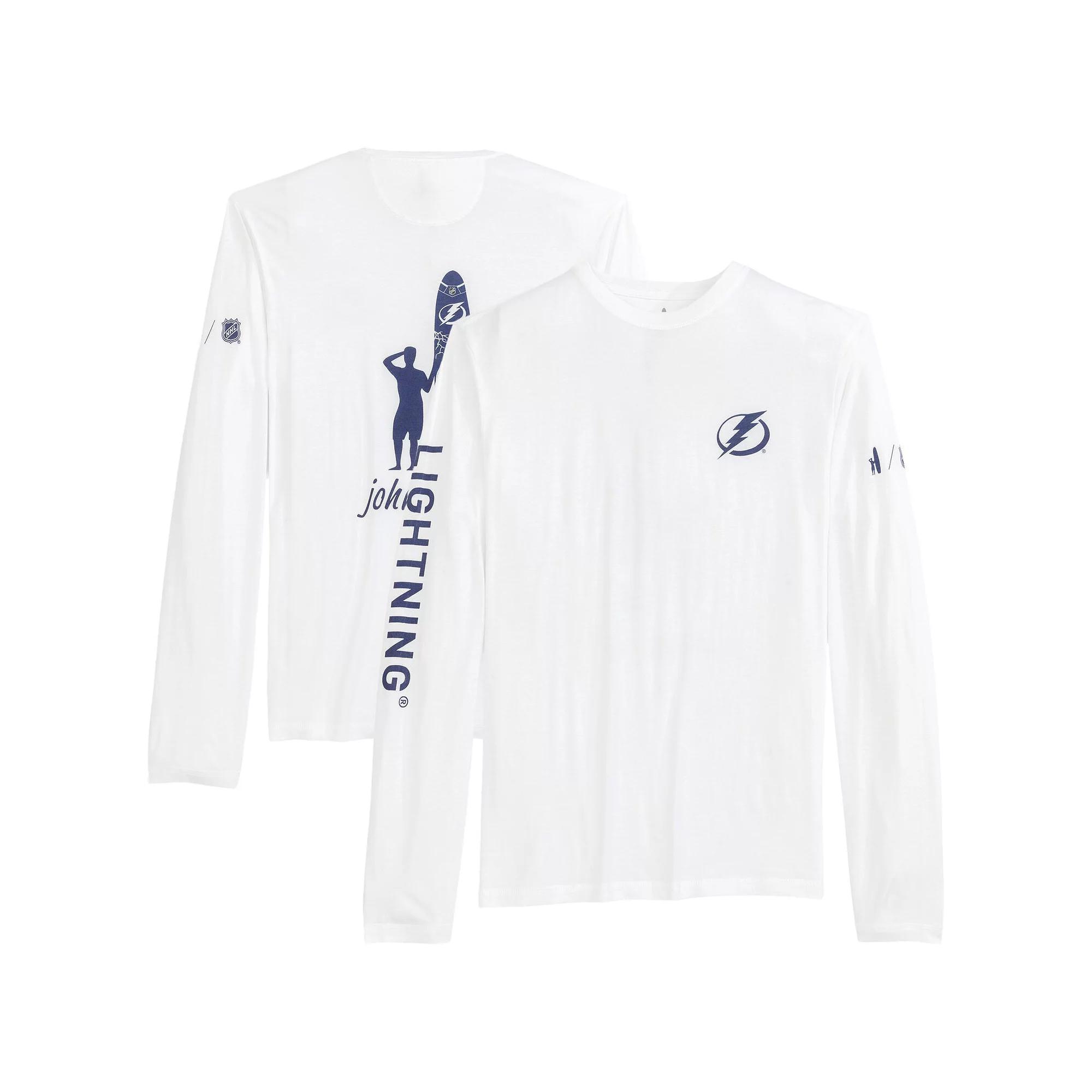 Men's johnnie-O White Tampa Bay Lightning Adam Long Sleeve T-Shirt, Size: 2XL, Lgh White Product Image