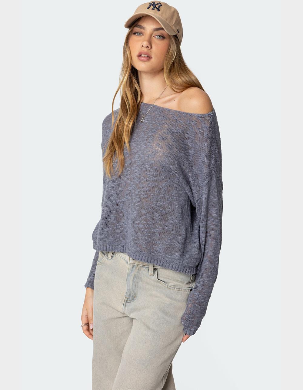 EDIKTED Bri Oversized Boat Neck Sweater Product Image