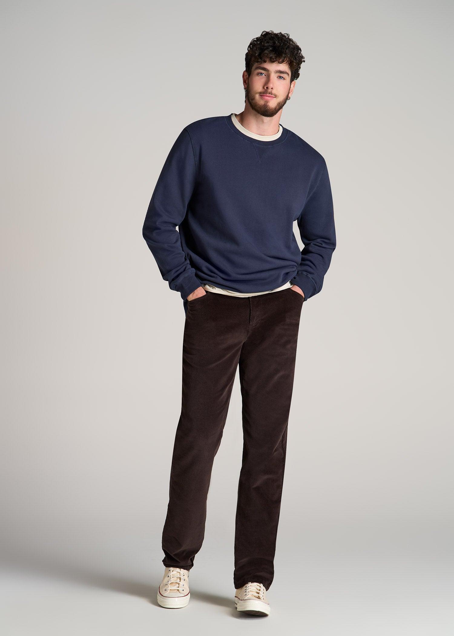 STRAIGHT-LEG Stretch Corduroy Pants for Tall Men in Evening Blue Product Image