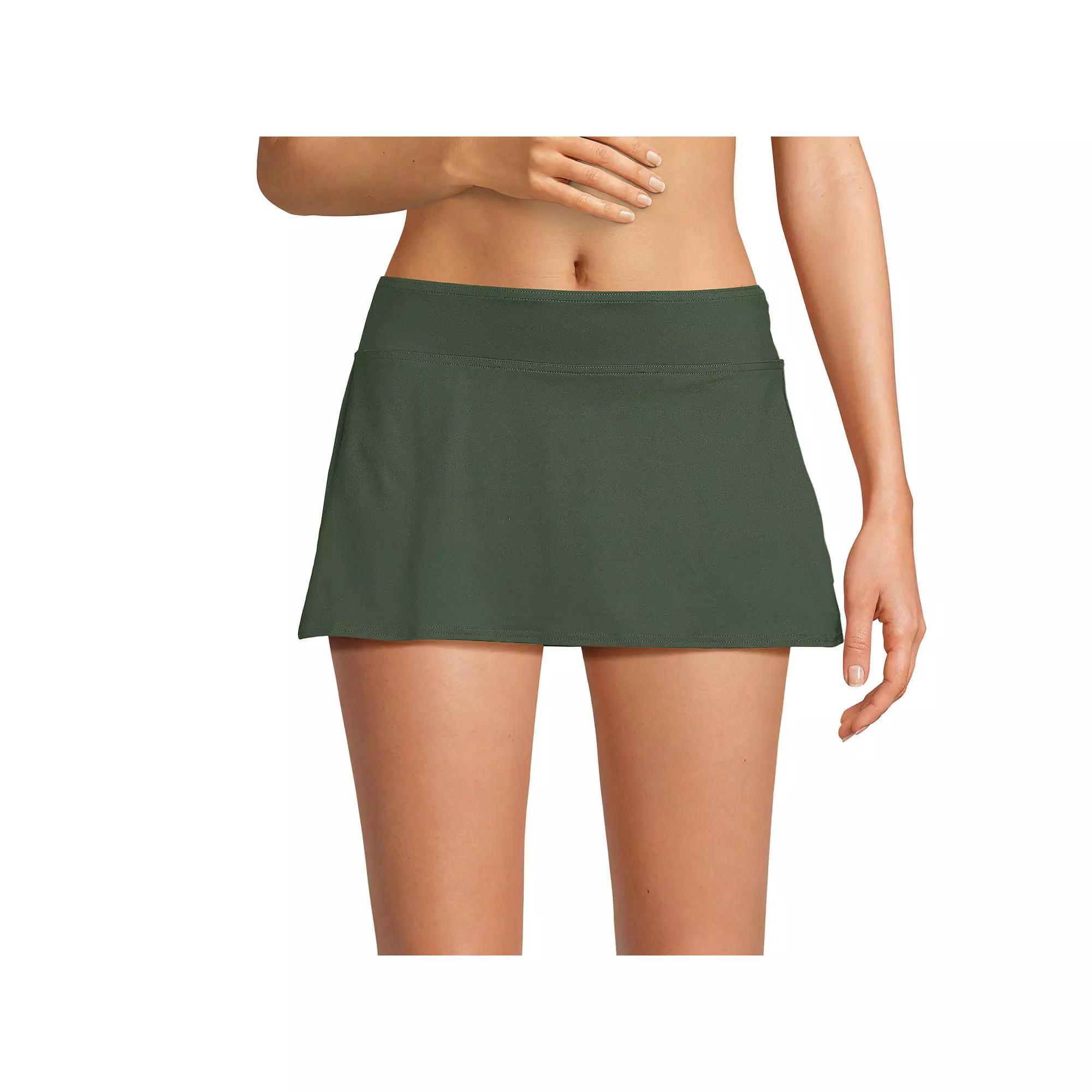 Women's Lands' End UPF 50 Mini Swim Skirt, Size: 18, Rich Olive Green Product Image