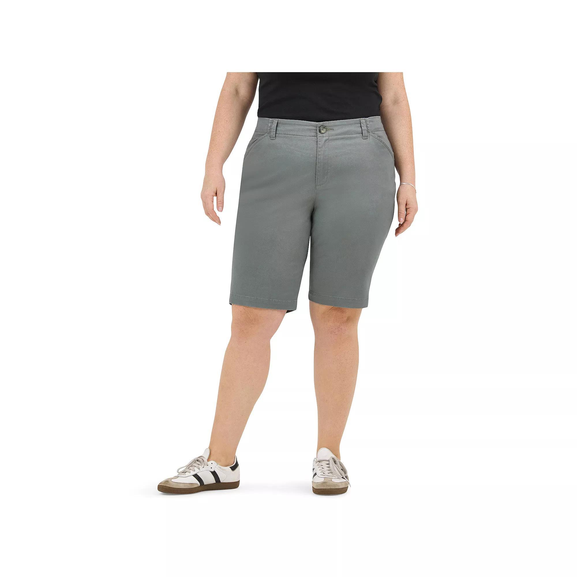Plus Size Lee® Chino Bermuda Shorts, Women's, Size: 18 W, Fort Green Product Image