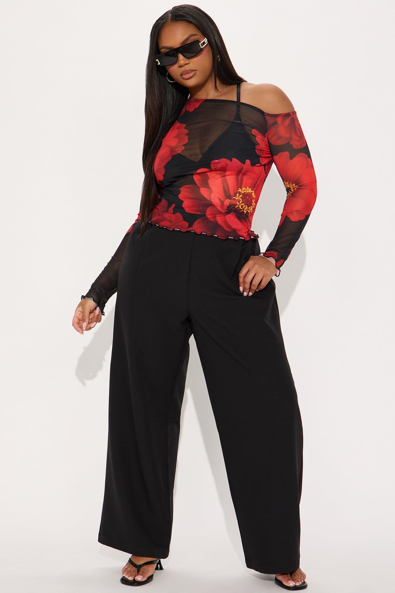 Romantic Night Mesh Off Shoulder Top - Black/combo Product Image