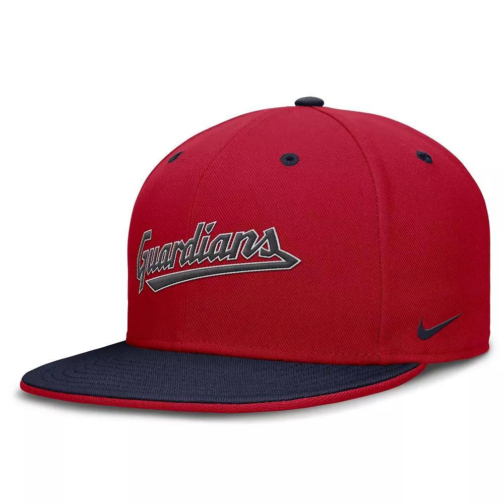 Men's Nike  Red/Navy Cleveland Guardians  True Primetime Two-Tone Performance Fitted Hat, Size: 7 7/8, Grd Red Product Image
