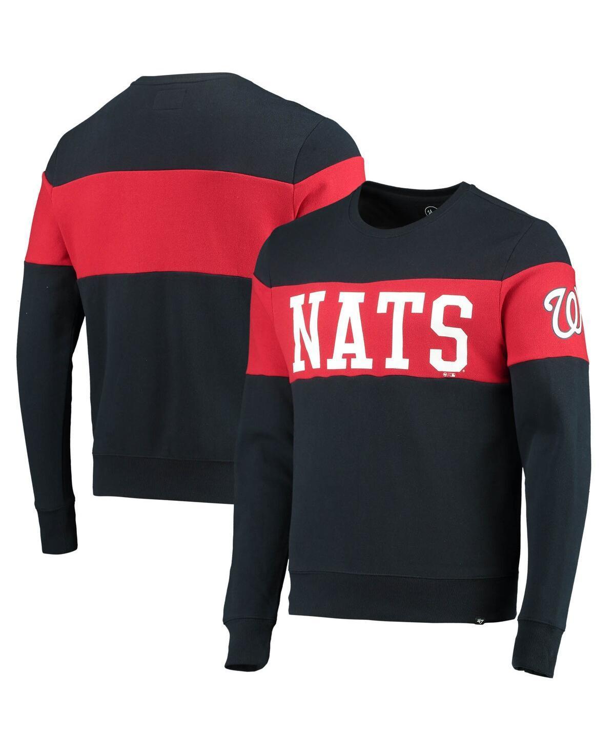 Men's '47 Navy Washington Nationals Interstate Pullover Sweatshirt, Size: 3XL, Blue Product Image