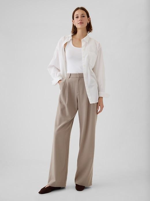 365 High Rise Brushed Twill Pleated Trousers Product Image
