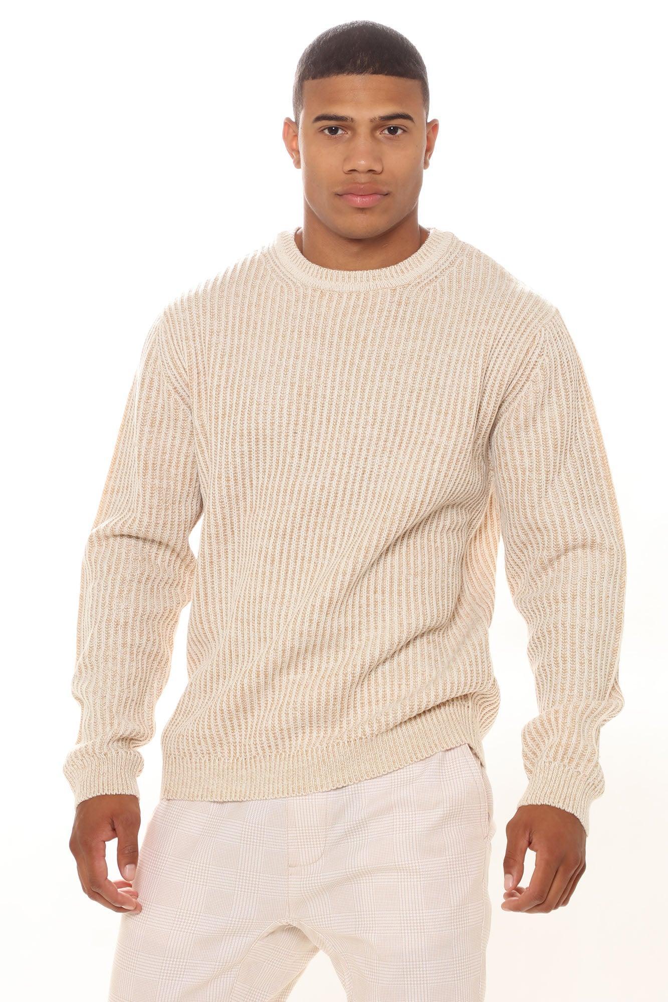 Heavy Ribbed Pullover Sweater - Cream Product Image