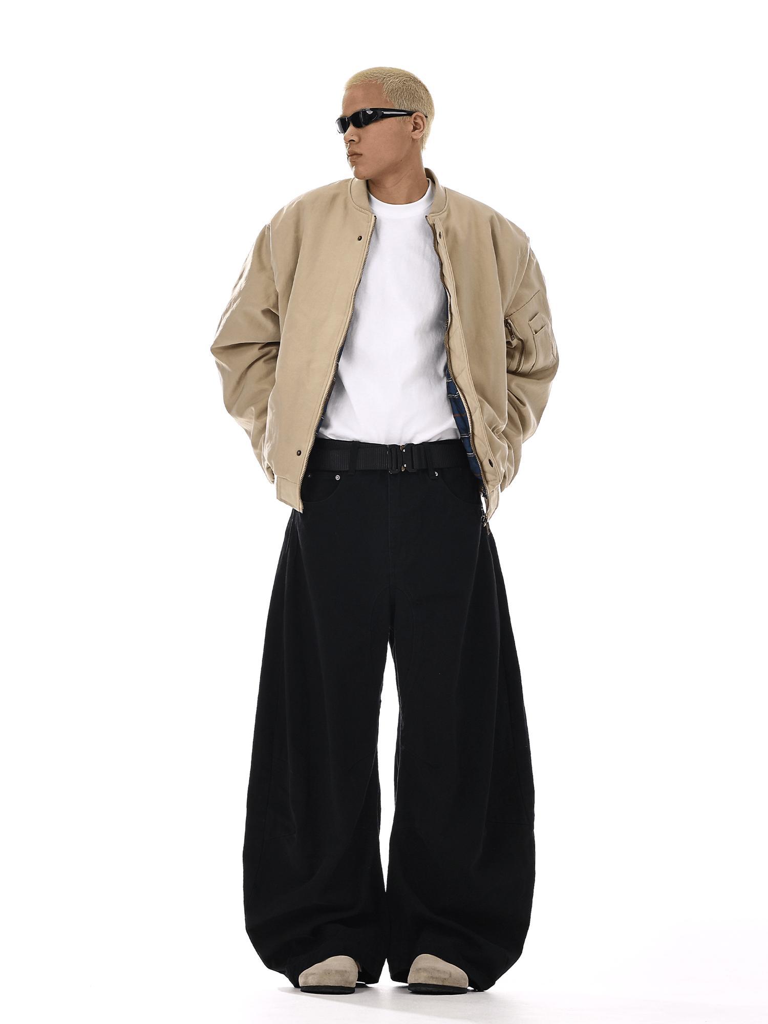 RT No. 12550 JET BLACK STRAIGHT BAGGY JEANS Product Image
