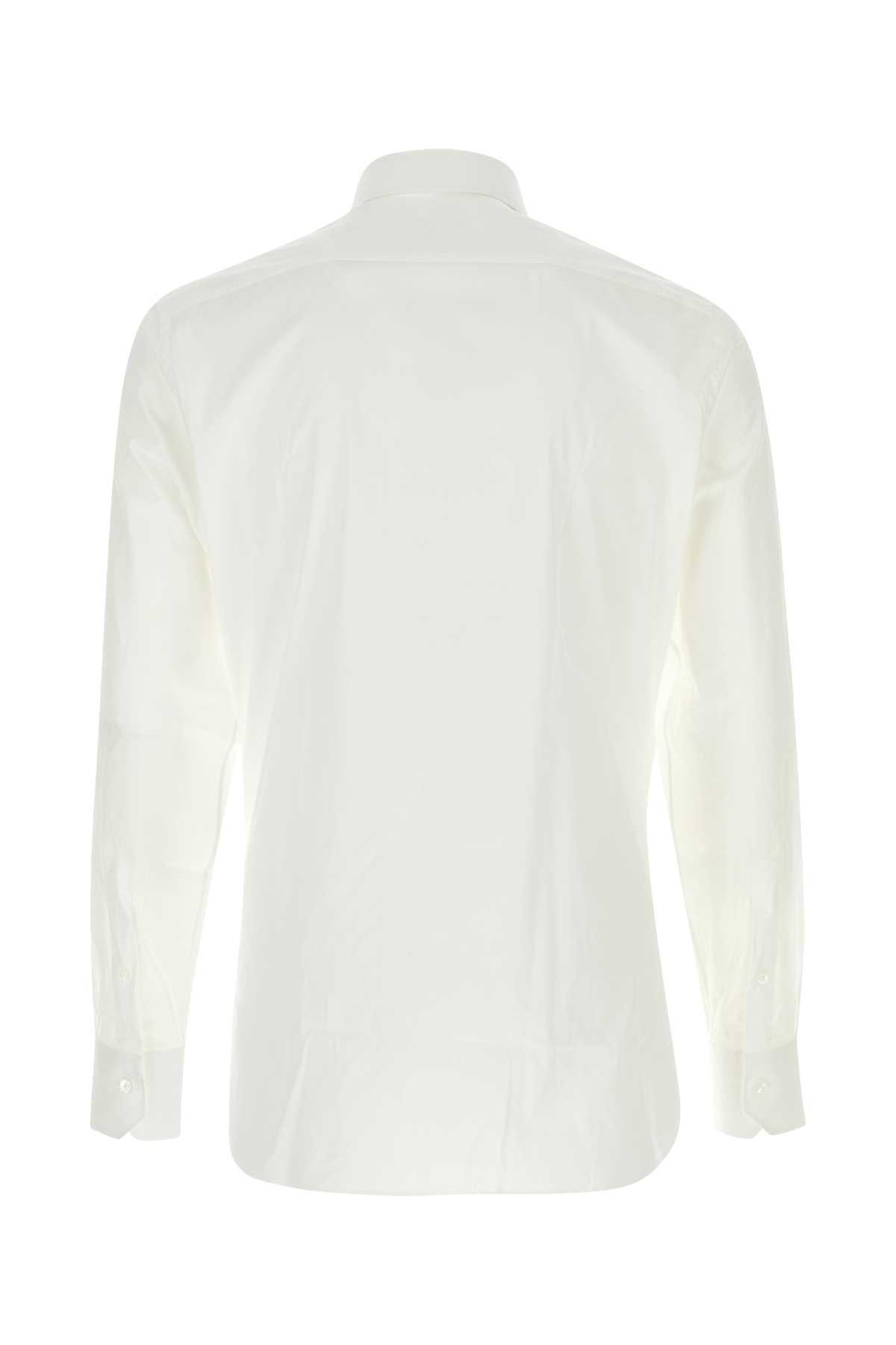 ZEGNA White Stretch Poplin Shirt Product Image