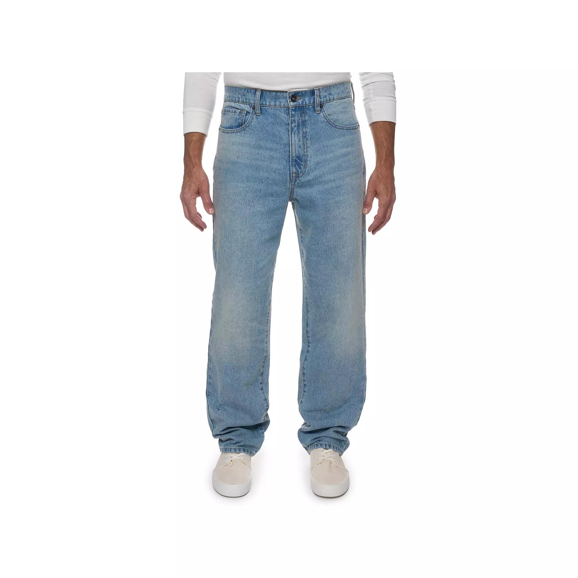 Men's Lazer Loose Fit Denim Jeans, Size: 34 X 32, Marcus Blue Product Image