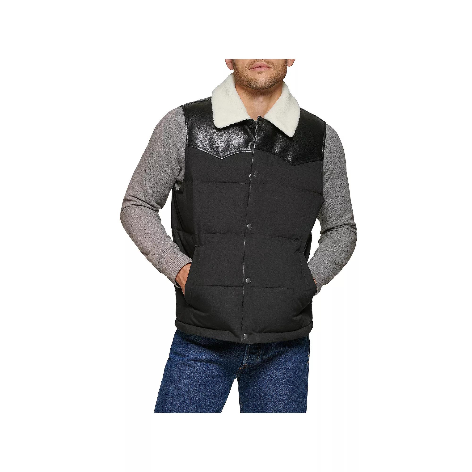 Men's Levi's® Out West Mixed Media Vest, Size: XL, Blk Black Product Image