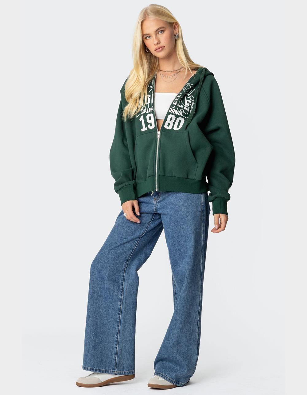 EDIKTED 1980 Oversized Zip Up Hoodie Product Image