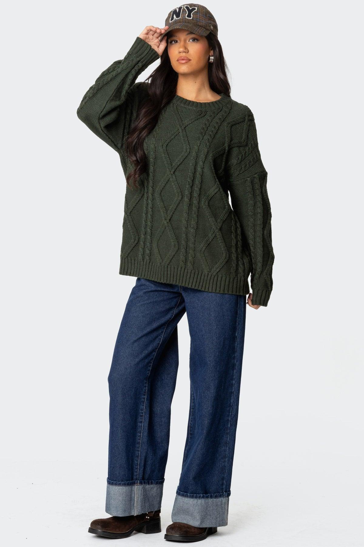 Kennedy Oversized Cable Knit Sweater Product Image