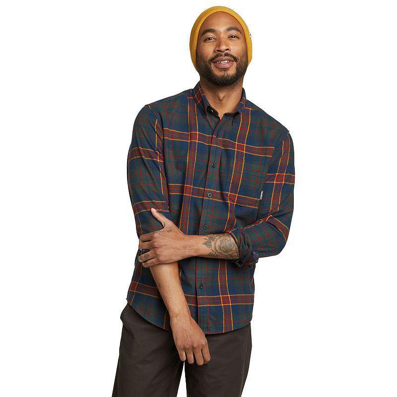 Men's Eddie Bauer Field Flannel Button-Down Shirt, Size: Large, Deep Brown Product Image