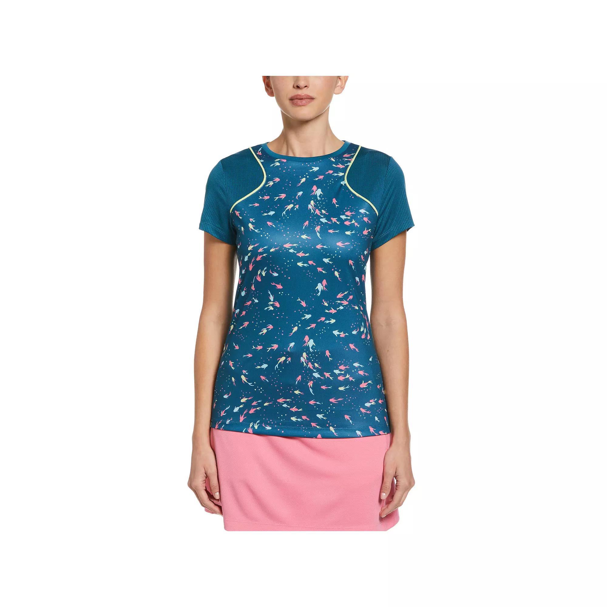 Women's Grand Slam Short Sleeve Golf Shirt With Mesh Sleeves, Size: XS, Deep Lagoon Product Image