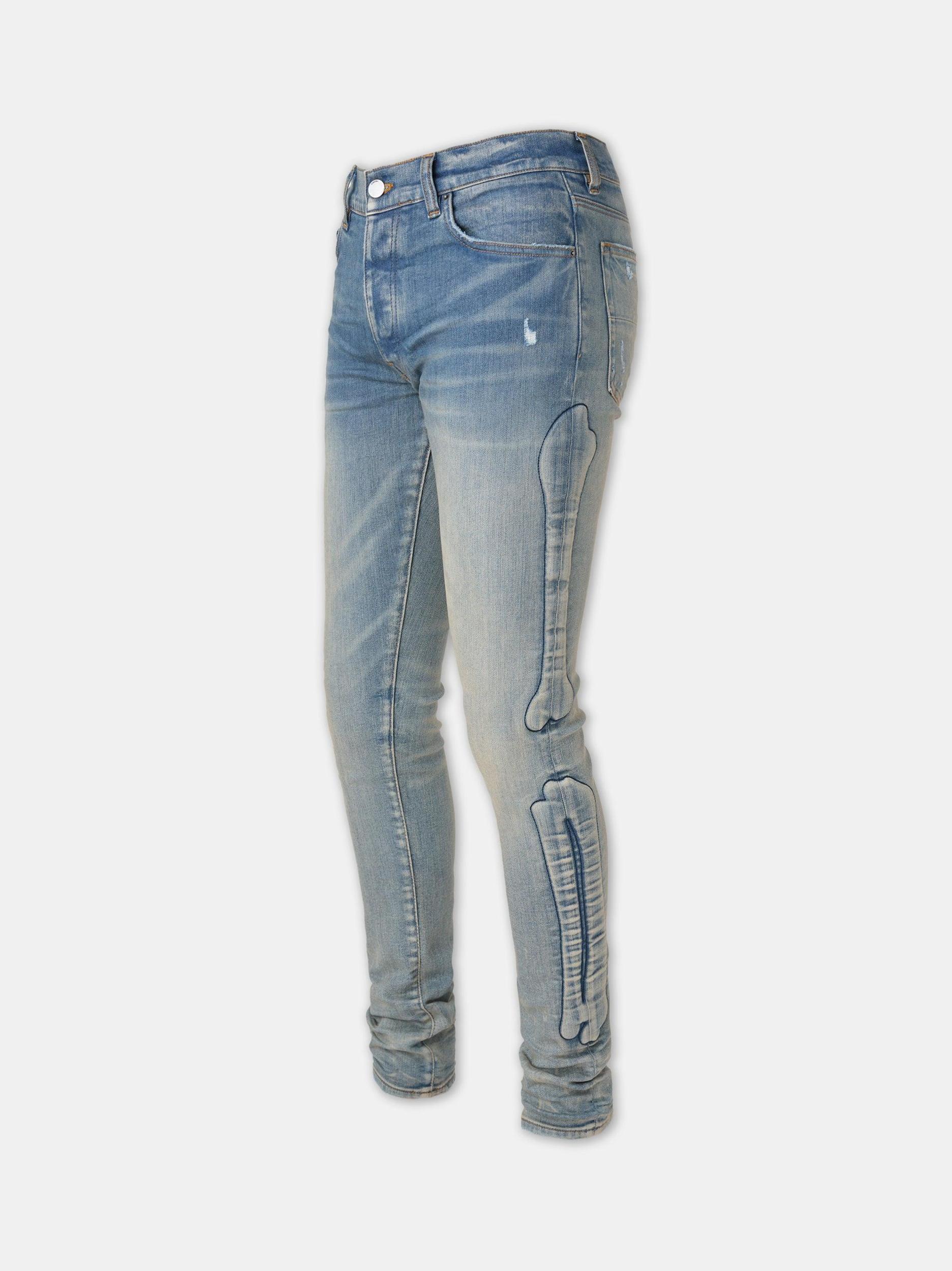 3D BONES SKINNY JEAN - Clay Indigo Male Product Image