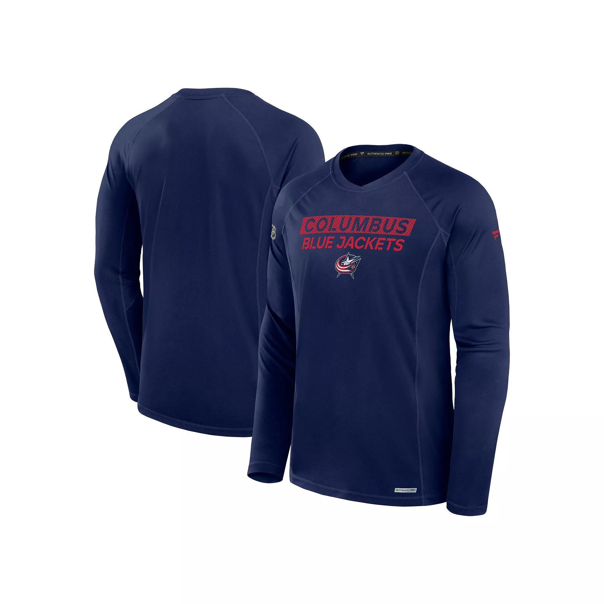 Men's Fanatics Blue Colorado Avalanche Authentic Pro Rink Tech Long Sleeve T-Shirt, Size: Small Product Image