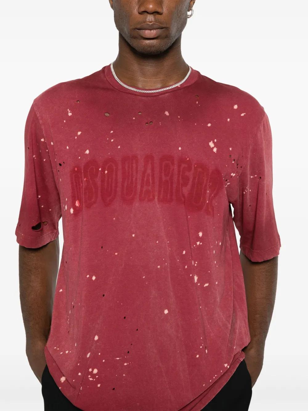 logo-print distressed T-shirt Product Image