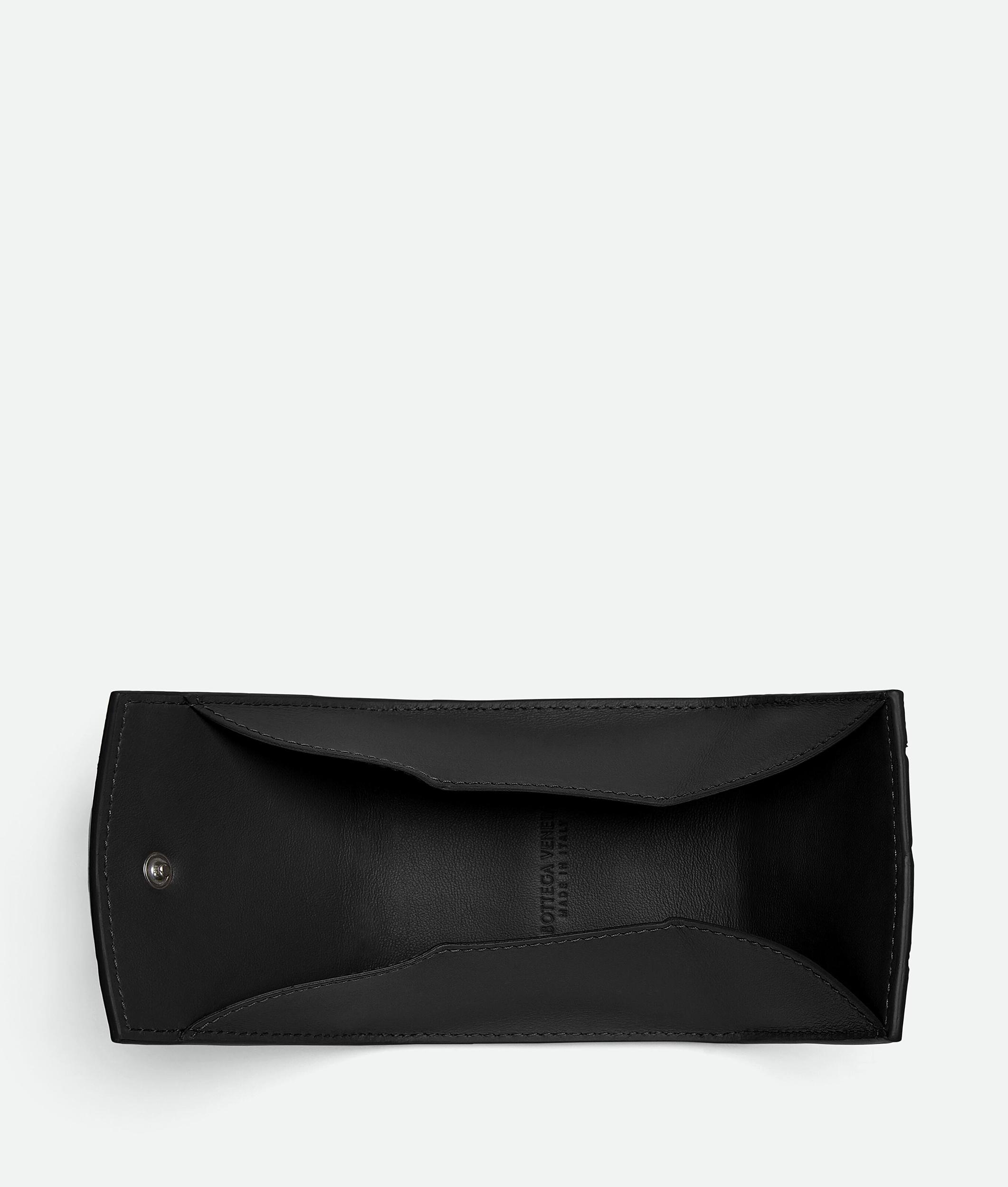 BOTTEGA VENETA Intrecciato Folded Coin Purse In Noir Product Image