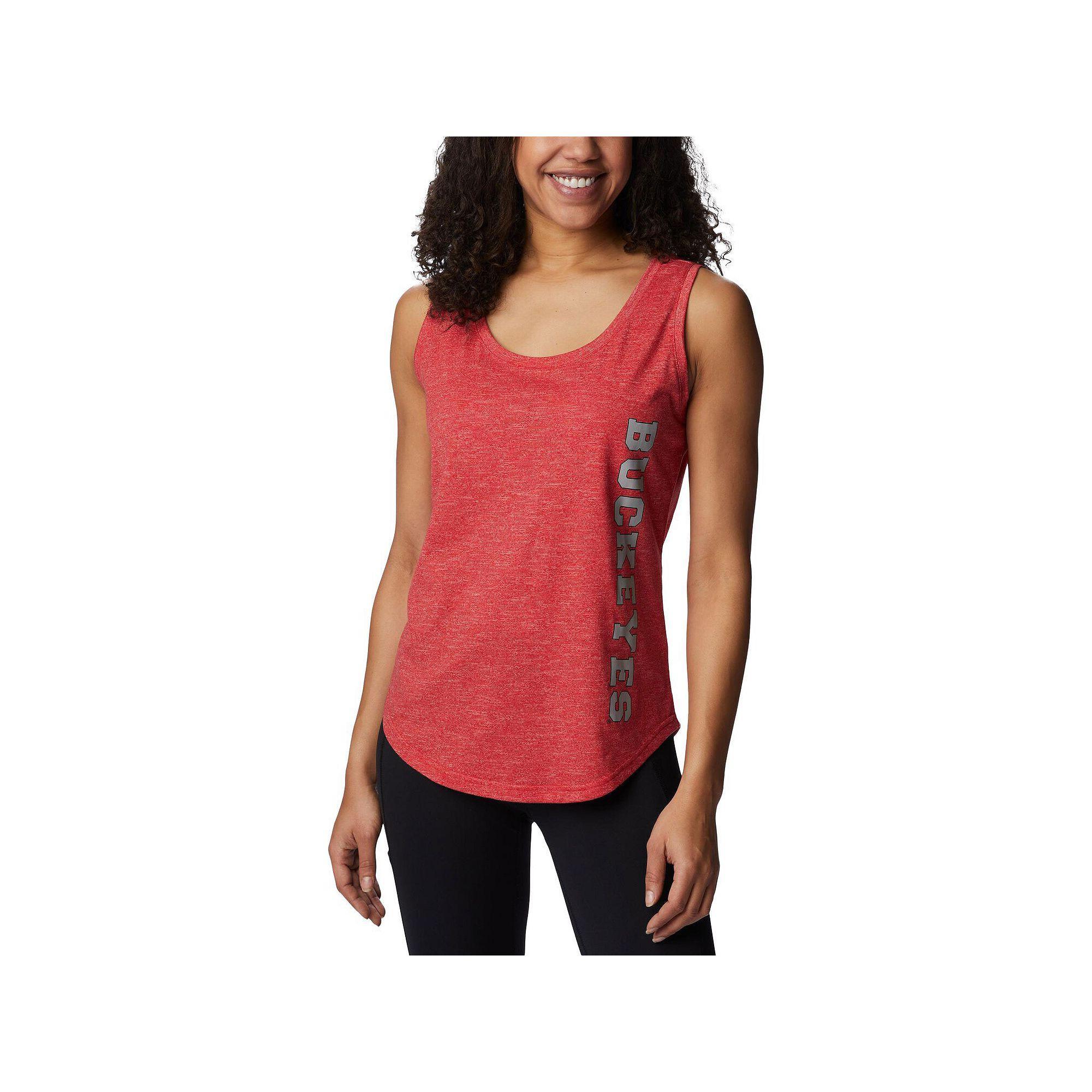 Womens Columbia Scarlet Ohio State Buckeyes Cades Cape Omni-Wick Tri-Blend Tank Top Product Image