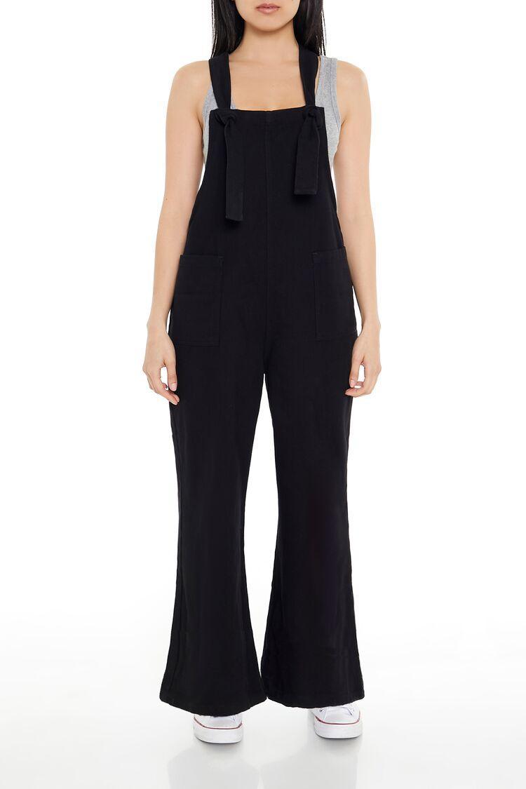 Knotted Twill Wide-Leg Overalls | Forever 21 Product Image