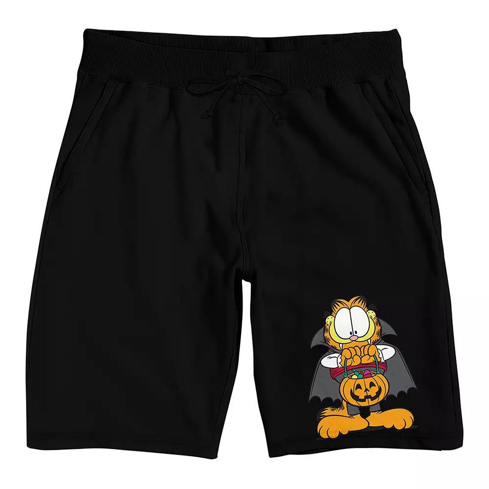 Men's Garfield Halloween Cat Pajama Shorts, Size: Small, Black Product Image