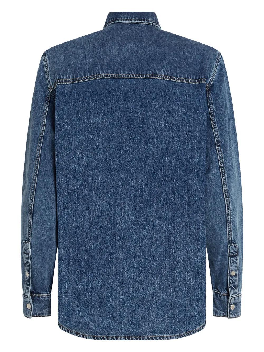 embroidered denim shirt Product Image