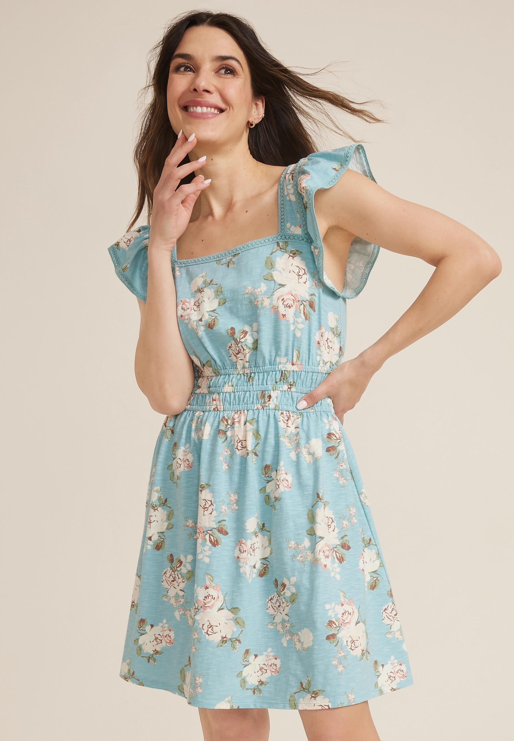 24/7 Bare Flutter Sleeve Skater Dress Product Image