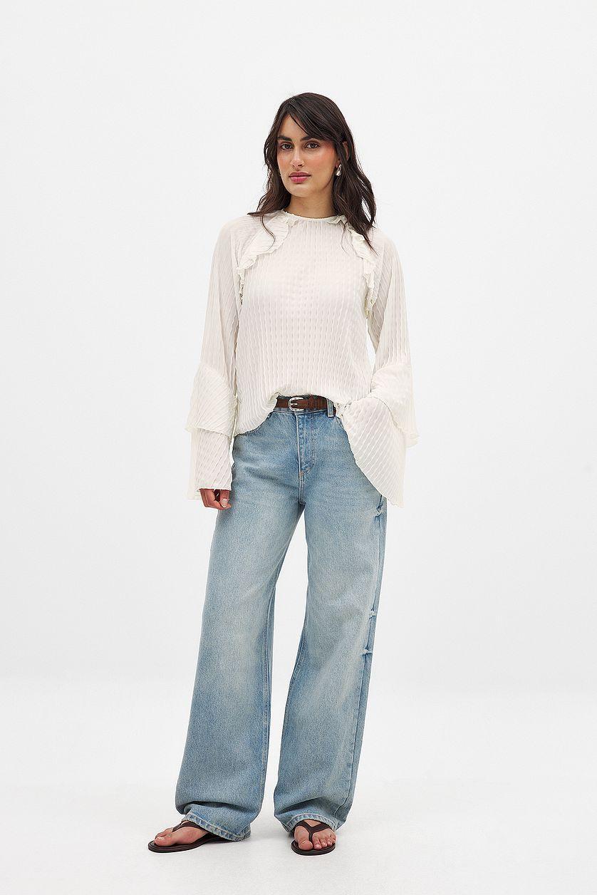 Flounce Wide Sleeve Blouse Product Image