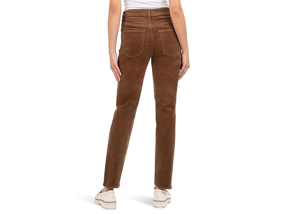 KUT from the Kloth Petite Rachael High Rise Fab Ab Mom Regular Hem-Long in Corduroy (Cognac) Women's Dress Pants Product Image