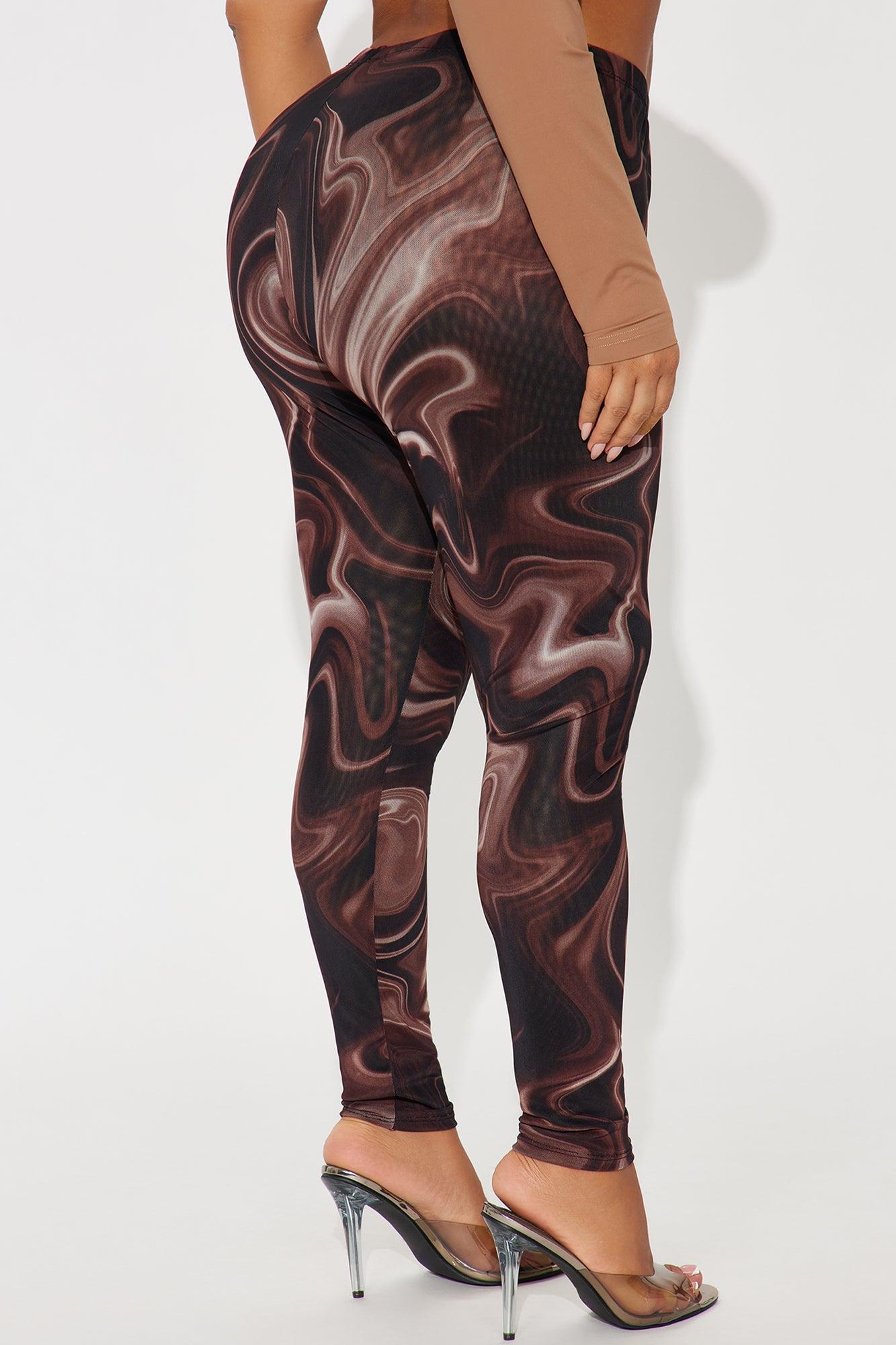 Better Than Your Ex Double Lined Mesh Legging - Brown/combo Product Image
