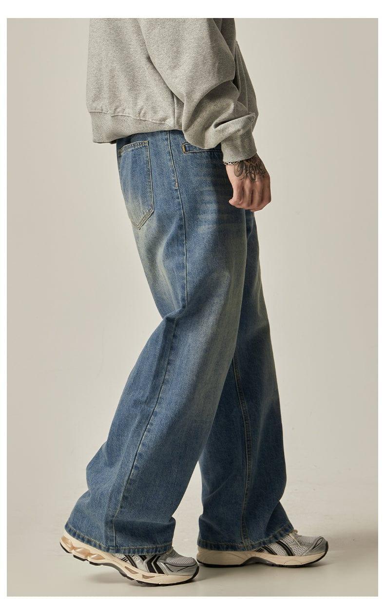 RT No. 11164 BLUE WIDE STRAIGHT DENIM JEANS Product Image