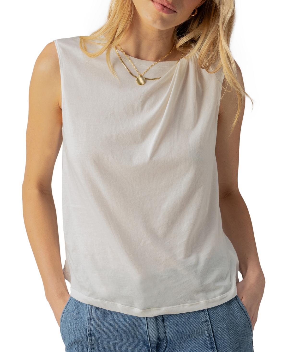 Sanctuary Womens Suns Out Cotton Knotted Sleeveless Tee Product Image