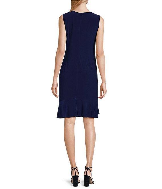Le Bos Sequin Trim Crew Neck 3/4 Bell Sleeve Ruffle Tiered 2-Piece Jacket Dress Product Image