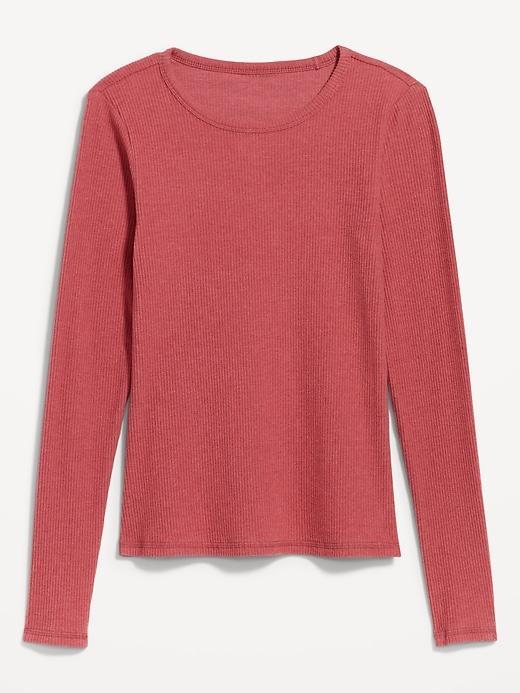 Plush-Knit Long-Sleeve T-Shirt Product Image